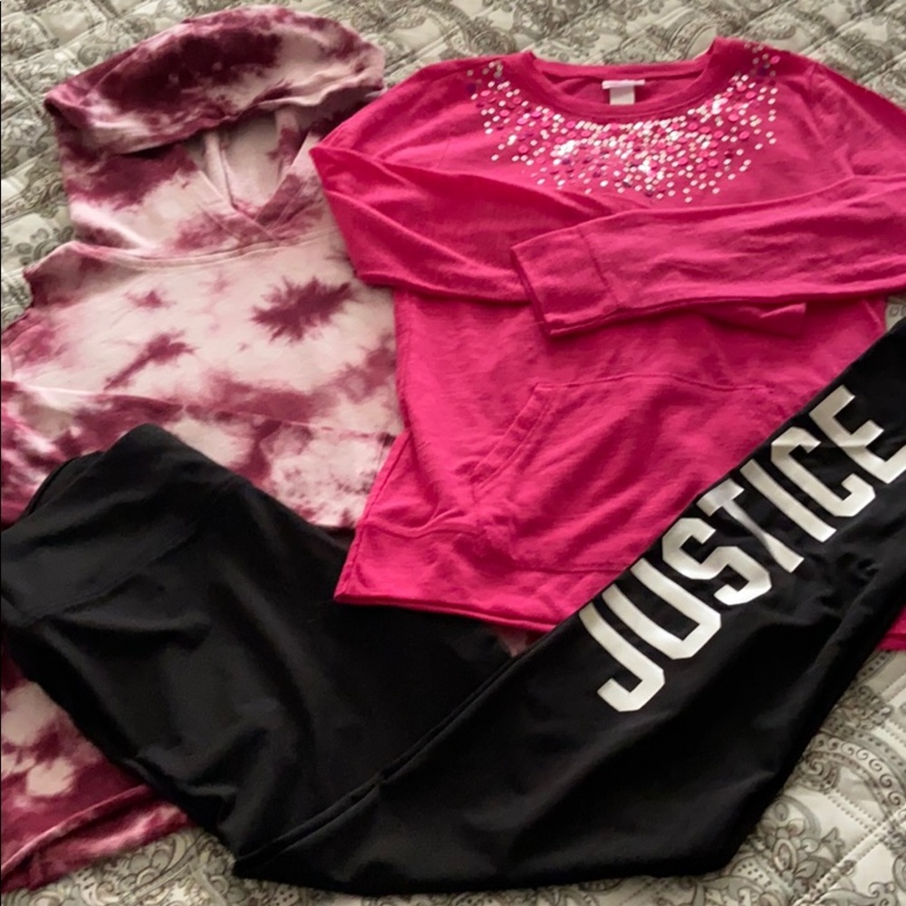 NWOT Justice size 10/12 girls 3 pc set